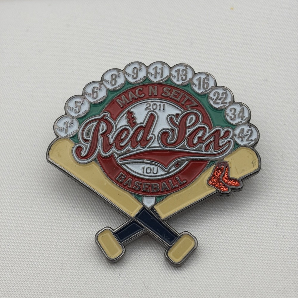 Mac N Seitz 10U Red Sox Baseball Lapel Hat Pin 2011 Collectible